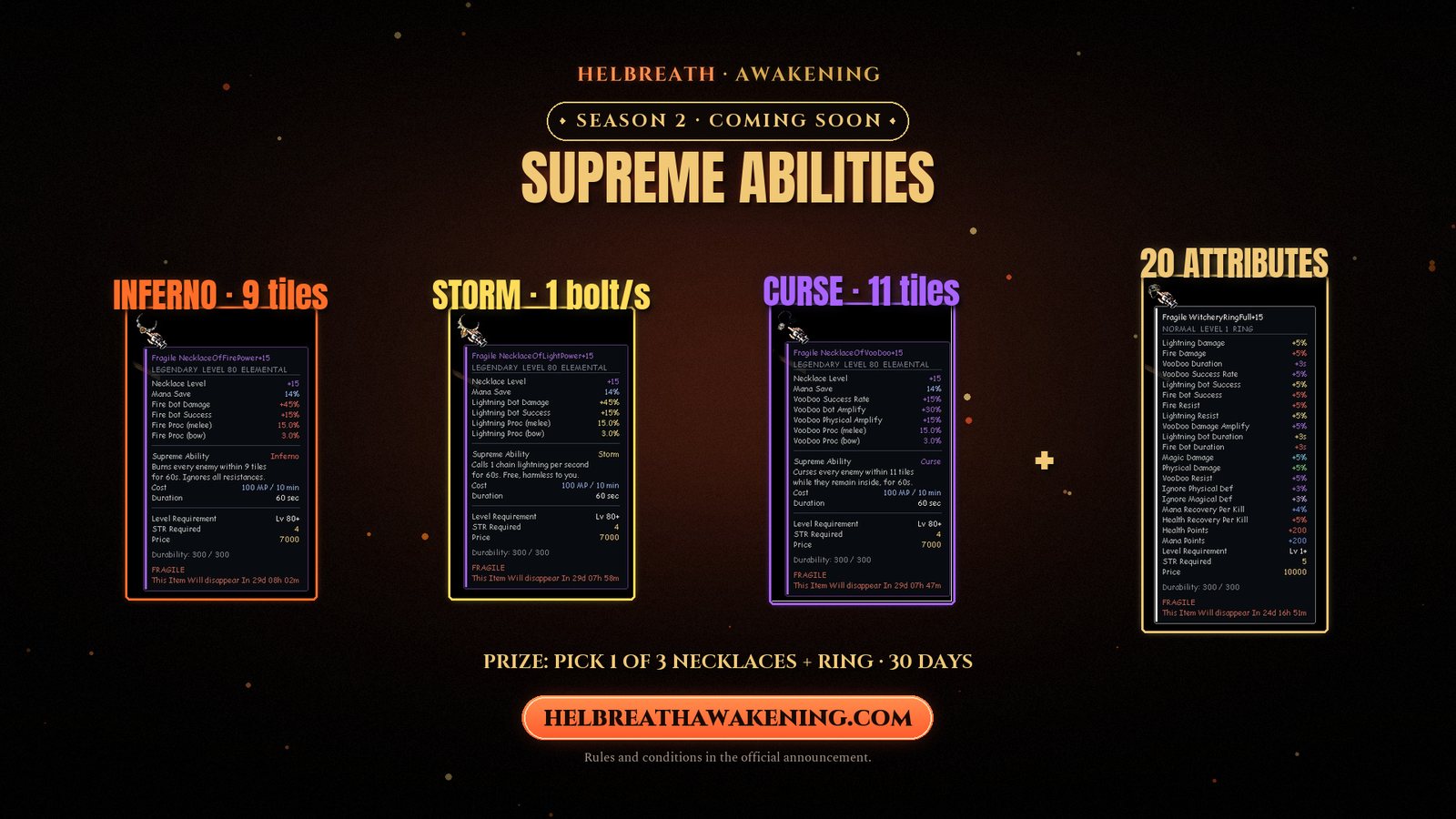 Supreme Abilities: elige 1 de 3 collares