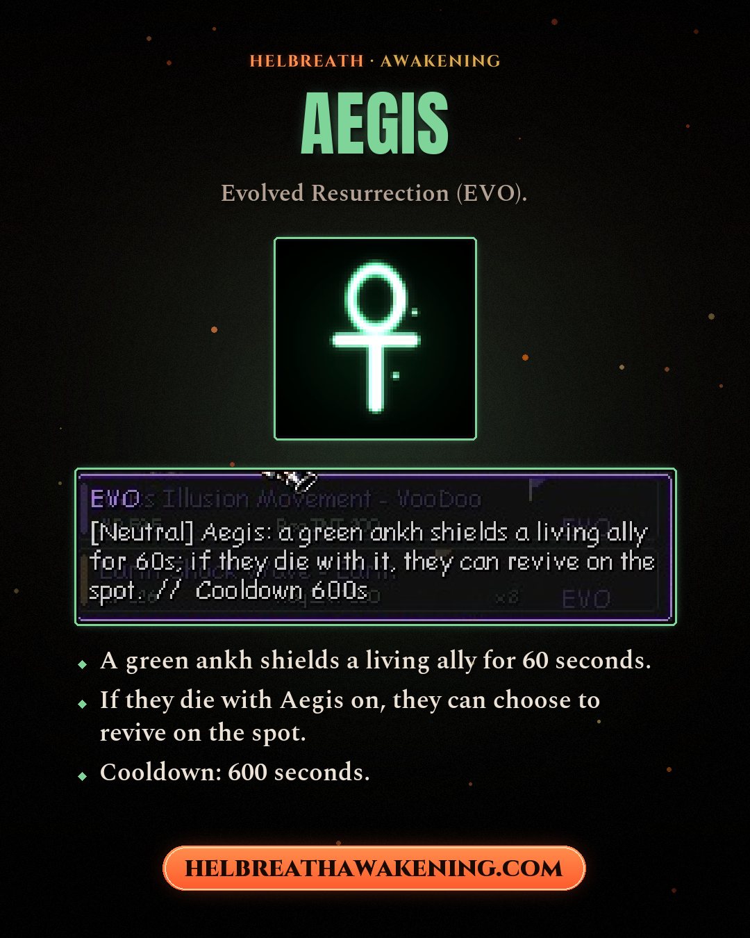 Aegis: el ankh verde que permite revivir